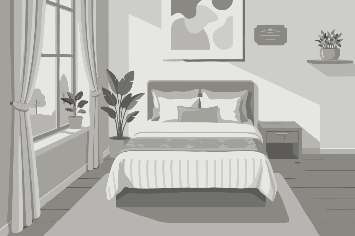 Efficient Single Room with One Double Bed